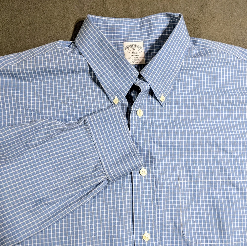 Brooks Brothers XL button up‎ casual dress shirt 100% cotton blue